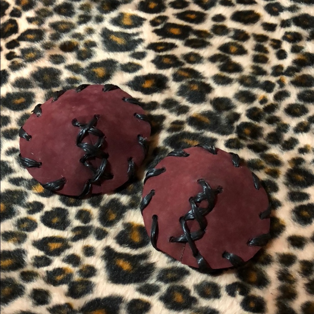 Leather sinew Nipple pasties burlesque tassels